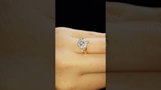 9kt Yellow Gold Cubic Zirconia Cluster Claddagh Ring