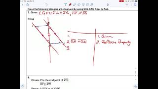 Triangle congruence proofs using parallel lines