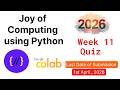 NPTEL Joy of Computing Using Python – Week 11 Quiz Answers 2026 (Proof Included)