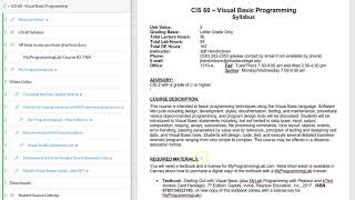 CIS 60 - Visual Basic Programming - Welcome Video