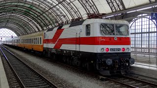 Dresden: Baureihe 243 + Städte-Express + Baureihe 243 (Weiße Lady) in Dresden Hbf [1080p50 ᴴᴰ]