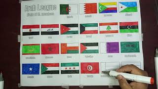 Flags of Arab League Nations! 🇵🇸🇸🇦🇪🇬 Can you recognize them all? 🚩👇 #flagart