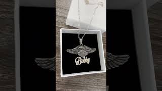 Customize Your Name With Harley Davidson Biker Silver Necklace Eagle Pendant Necklace