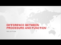 DIFFERENCE BETWEEN PROCEDURE AND FUNCTION IN ORACLE PL/SQL WITH EXAMPLE