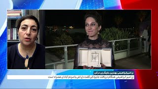 زر امیر ابراهیمی، برنده جایزه بهترین بازیگر زن جشنواره کن:دلم با آبادان و خاک ایران است