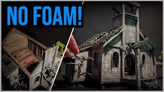 Miniature Abandoned Church - 2 Piece - No Foam - Wargaming Terrain Build