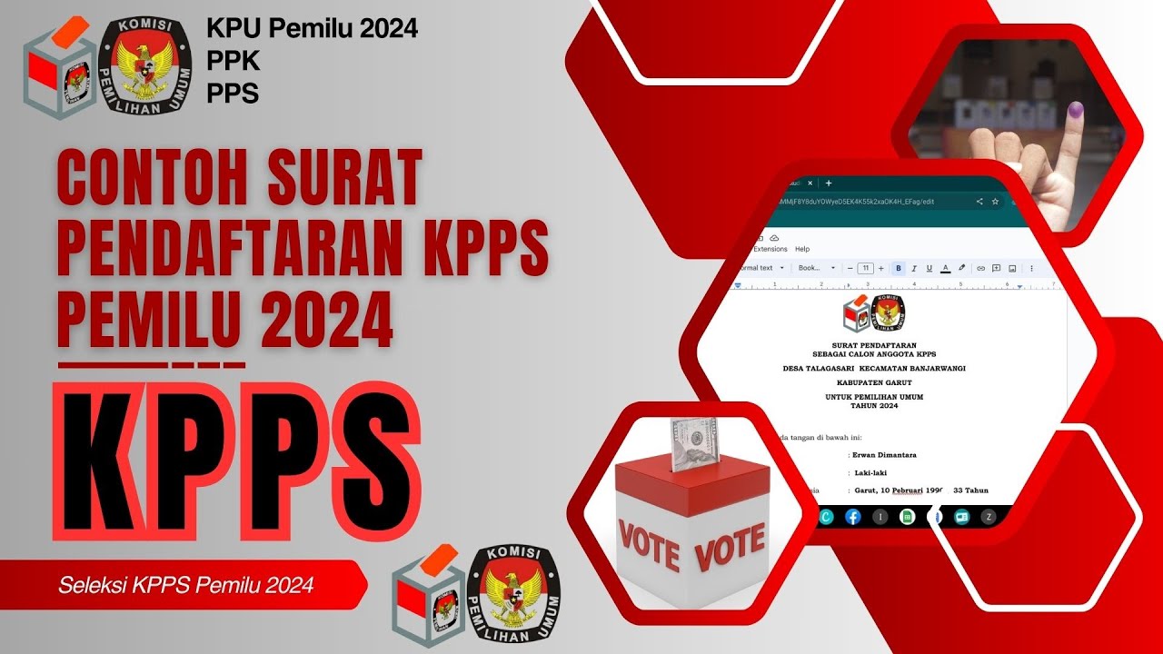 Surat Pendaftaran Calon Anggota KPPS Pemilu 2024 - YouTube