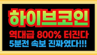 하이브코인- 역대급 속보에 급등 터진다 #하이브코인전망