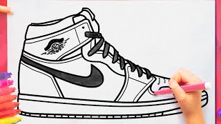 Como dibujar unos tenis Nike Jordan paso a paso