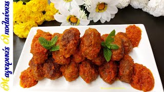 Smyrna soutzoukakia (meatballs) original recipe with cumin and garlic.