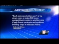 Union workers rally at Bath Iron Works