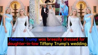 Melania Trump Does Boho Dressing in Gauzy Peach Gown for Tiffany Trump’s Wedding at Mar-a-Lago