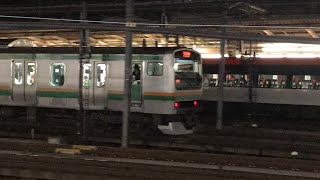 JR京浜東北線各駅停車桜木町行きE233系154宮サイと上野東京ライン快速アクティー小田原行きE231系+E231系、上野東京ライン普通宇都宮行きE231系+E231系がJR横浜駅を発車！E259系！