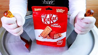 KitKat mini moments lotus ice cream rolls street food - ايس كريم رول كيت كات لوتس