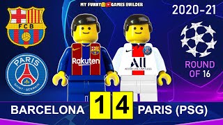 Barcelona vs PSG 1-4 • Champions League 20/21 • All Goals Highlights Barcelona Paris Lego Football