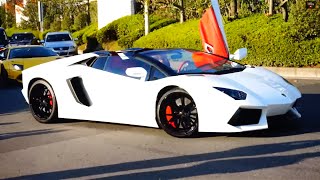 【大黒PA】ランボ集団が出発!! / Lamborghini amazing exhaust sound