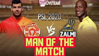 Islamabad united vs Peshawar zalmi | man of the match