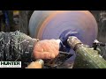 woodturning the double walnut crotch resin hollow form