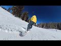 skateboarder tries snowboarding for the first time