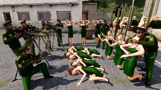 very tragic,!! the girls will be executed by being shot with machine guns, by the Russian general,