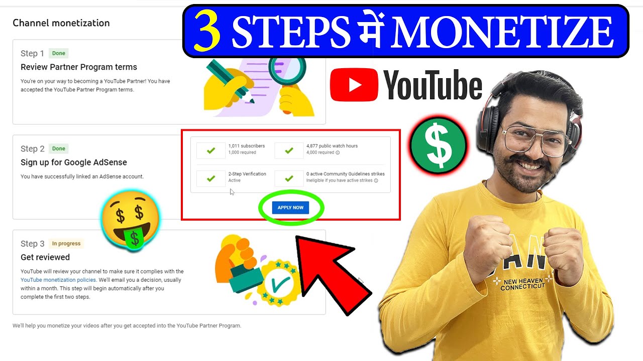3 Steps To Apply For Youtube Monetization 2022 Youtube Channel
