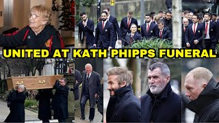 Man United Players \u0026 Legends Attend Receptionist Kath  Phipps Funeral