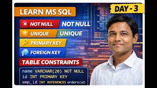 Don’t Learn SQL Without This! 😱 Constraints Explained | Day 3 | PK, FK, NOT NULL Table Constraints