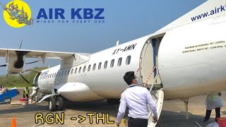 AIR KBZ ATR72-600 Experience! My First Turboprop Review | Yangon - Tachileik |K7834