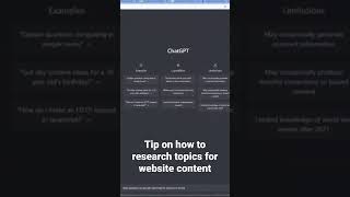 How to use ChatGPT to research website content ideas.