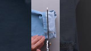 Try this sewing hack for hemming jeans #shorts