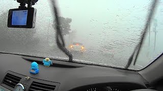 車が走れないくらいのゲリラ豪雨　2016.08.01 / Heavy rain storm.