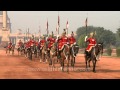 Guards on horse at the Changing of guards at Rashtrapati Bhavan