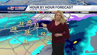 WATCH: Nice 60s on Sunday, colder week ahead, rainy in the Triad, wintry mix in North Carolina