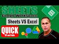 Sheets vs Excel comparison How to Use Google Sheets in Google Workspace differences from MS Excel