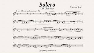 Clarinet Playalong - Bolero (Ravel) Bb Clarinet sheet music with orchestral accompaniment