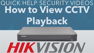 Hikvision DVR How to View Playback