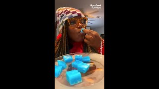 Trying Frozen Jell-0 For The First Time