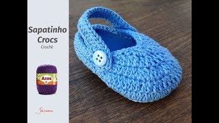 Sapatinho em Crochê Crocs - passo a passo - Simone Eleotério