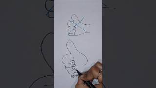 How to draw thumbs up sign #shorts #youtubeshorts #art