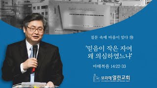 [보라매열린교회 주일설교]  질문 속에 마음이 있다 ⑲ ('믿음이 작은 자여 왜 의심하였느냐?') - 육성수 목사 | 2024.06.09