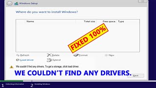 We Couldn’t Find Any drivers To Get a Storage, Click Load Driver While Installing Windows 11 & 10