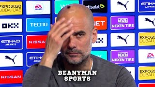 Huge fly has fun on Pep's bald head during press conference