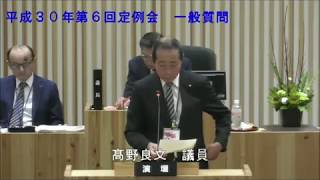 平成３０年１２月６日　髙野 良文 議員　一般質問