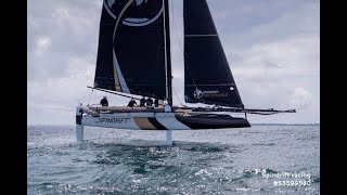 Yann Guichard retrouve la Baie de Quiberon à la découverte du TF35 - Spindrift Racing