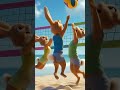 adorable bunny 🐇🐇 playing volleyball 🏐 ai