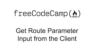 Get Route Parameter Input from the Client - Basic Node and Express - Free Code Camp