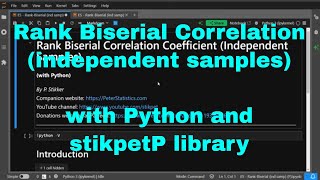Python - Rank Biserial Correlation (Ind. Samples) with stikpetP