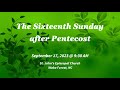 Sixteenth Sunday after Pentecost - 17 September 2023