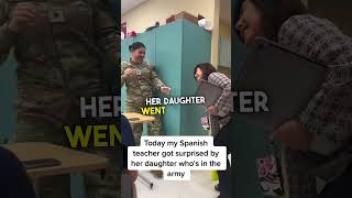 Her daughter came back from the military to surprise her 👏❤️