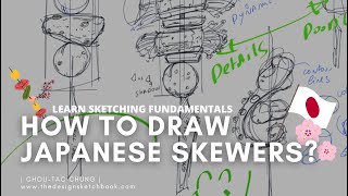 How to draw Japanese Skewers in 5 steps! / Learn basic sketching